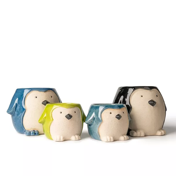 Пингвин тәрізді керамикалық шам ұстағыштар